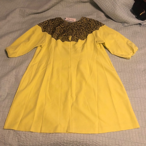 NWT Lela Rose for Lane Bryant 22 Plus Size Swing Dress Black Lace Yellow - Picture 8 of 13